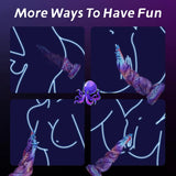 Mixed color tentacle dildo with raised texture and sculpted spiral body