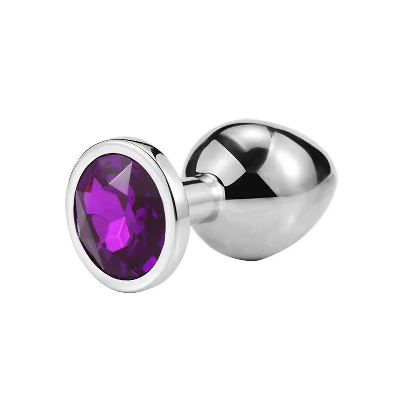 Sleek and heavy-duty stainless steel intimate accessories accented with bright colorful rhinestones