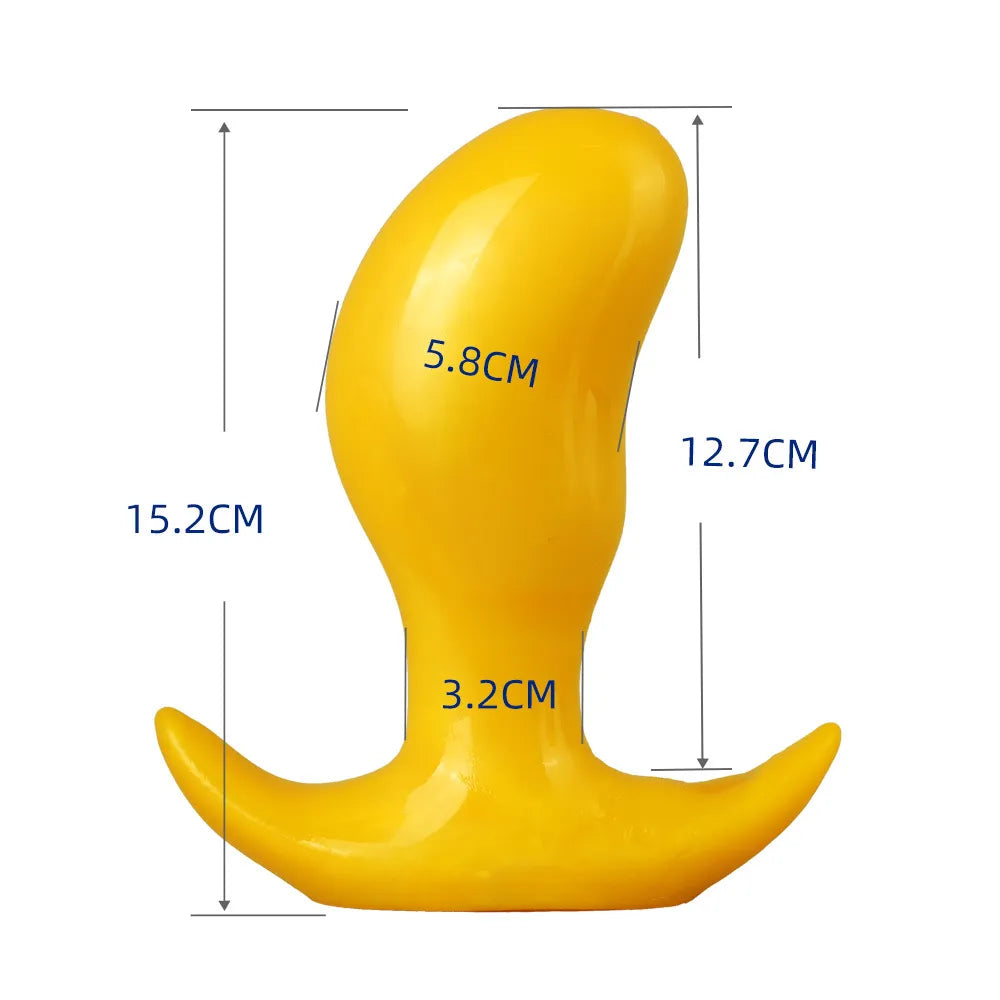 Smooth, flexible yellow silicone accessory for body play