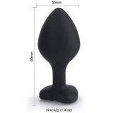 4 Inch Smooth Silicone Jeweled Butt Plug