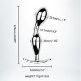 Two-piece jeweled stainless steel butt plug set on a white background