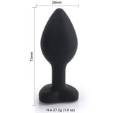 4 Inch Smooth Silicone Jeweled Butt Plug