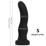 3-Piece Curved Black Silicone Butt Plug S