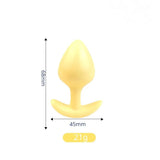 Three-piece colorful silicone plug set in yellow, light blue, and soft pink