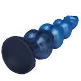 10 inch knot dog dildo in blue silicone with a smooth tapered shape
