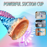 10 inch silicone tentacle dildo with curved spiral shape and detailed fantasy texture