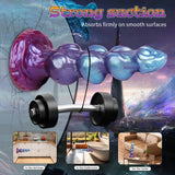 Gem surface silicone dog dildo with layered knot shape and flared base