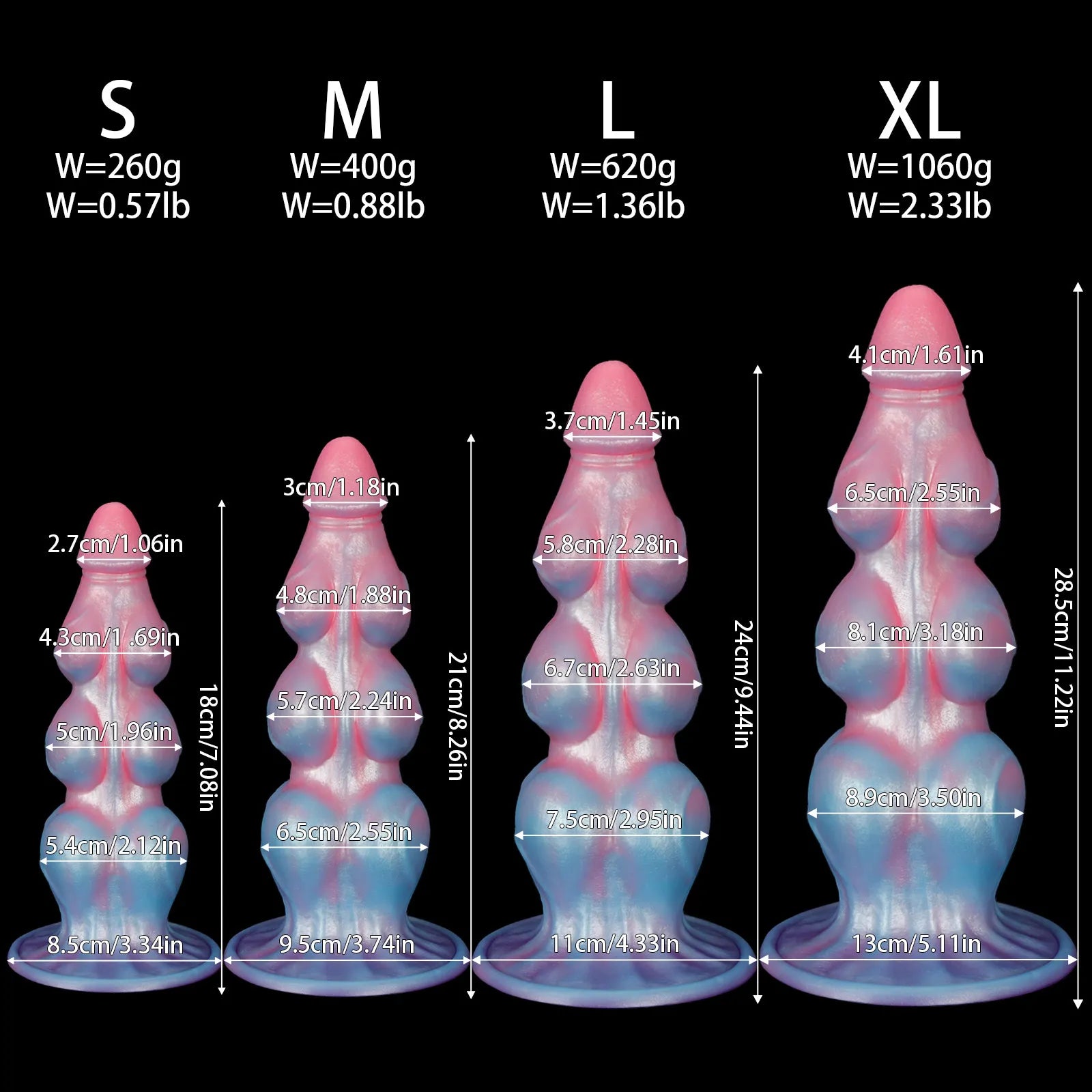 This 11-inch knotted silicone toy features a ergonomic, multi-layer silhouette and a flexible, high-quality material construction