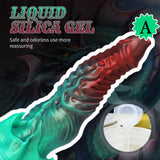 Fantasy alien-inspired adult toy with ribbed skeletal ridges and a vibrant green flared base