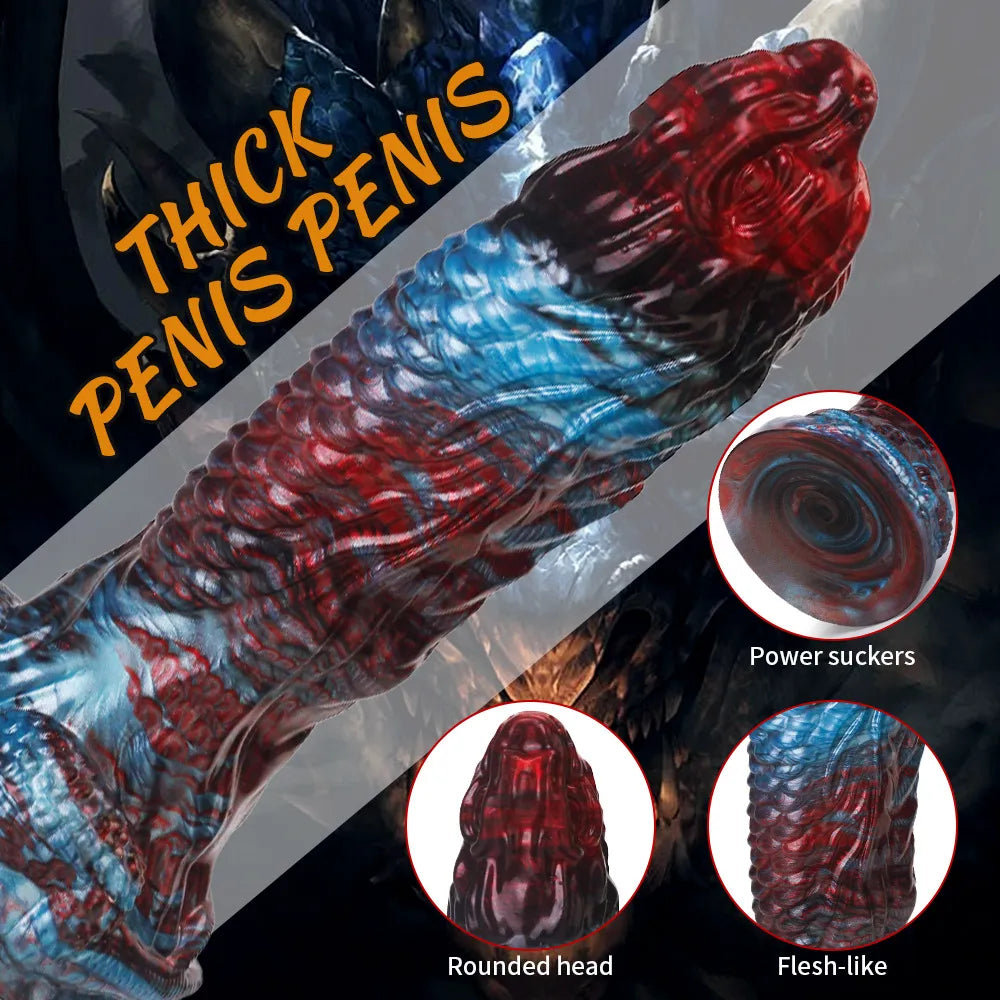 Fantasy creature adult toy featuring a plague-inspired organic texture and a translucent finish