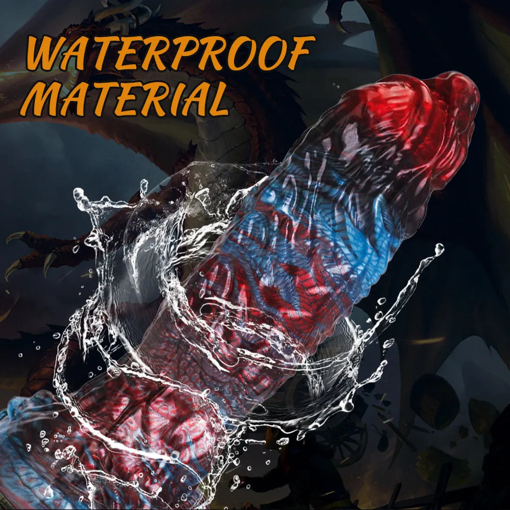 Premium creature-style silicone novelty item displaying vibrant red and dark blue blended textures