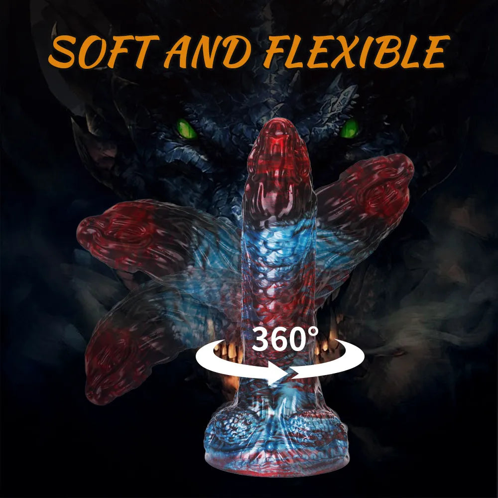 Heavy-textured alien dildo made from dual-density silicone for a realistic yet firm feel