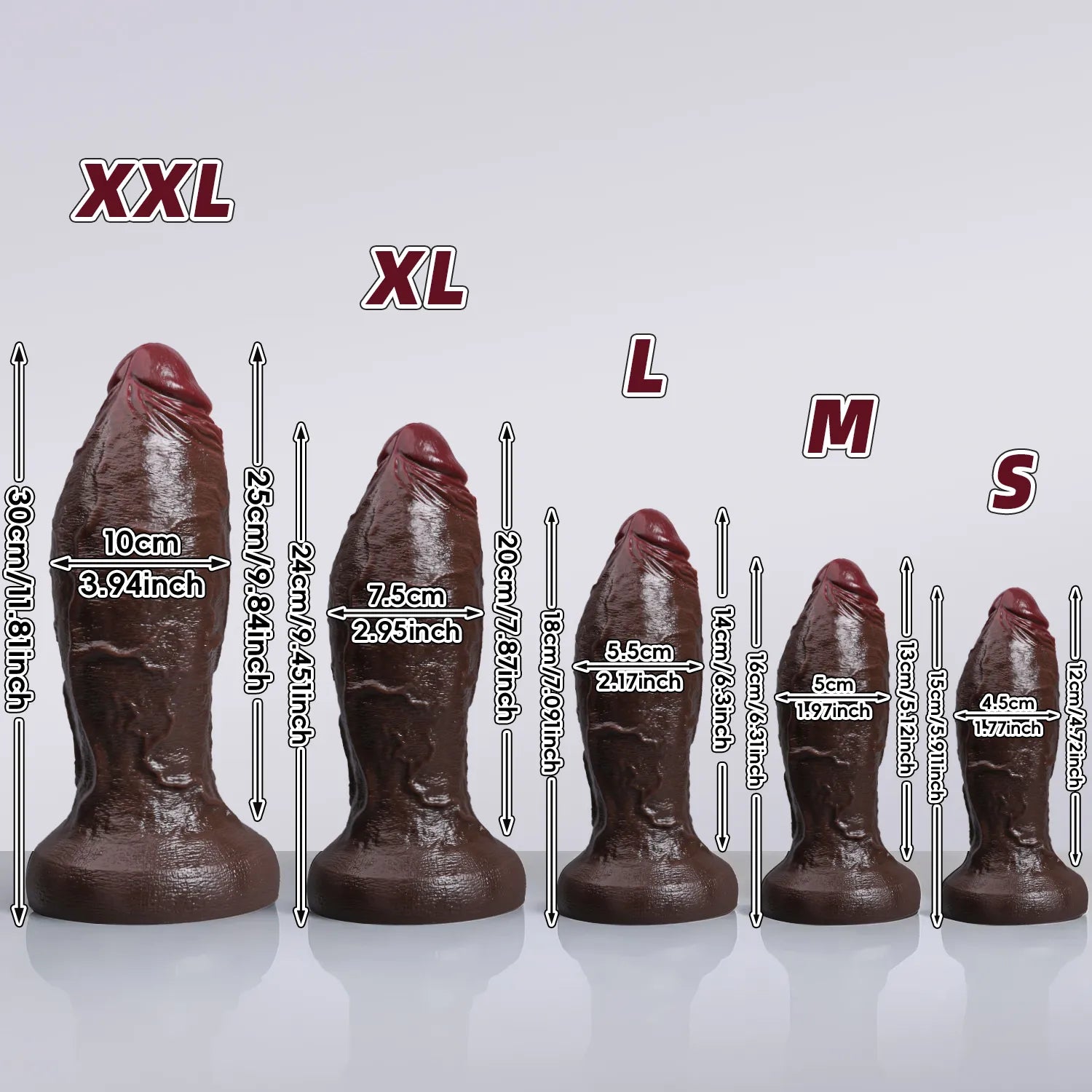Detailed skin texture and prominent bulging veins along the thick shaft of the lifelike silicone toy