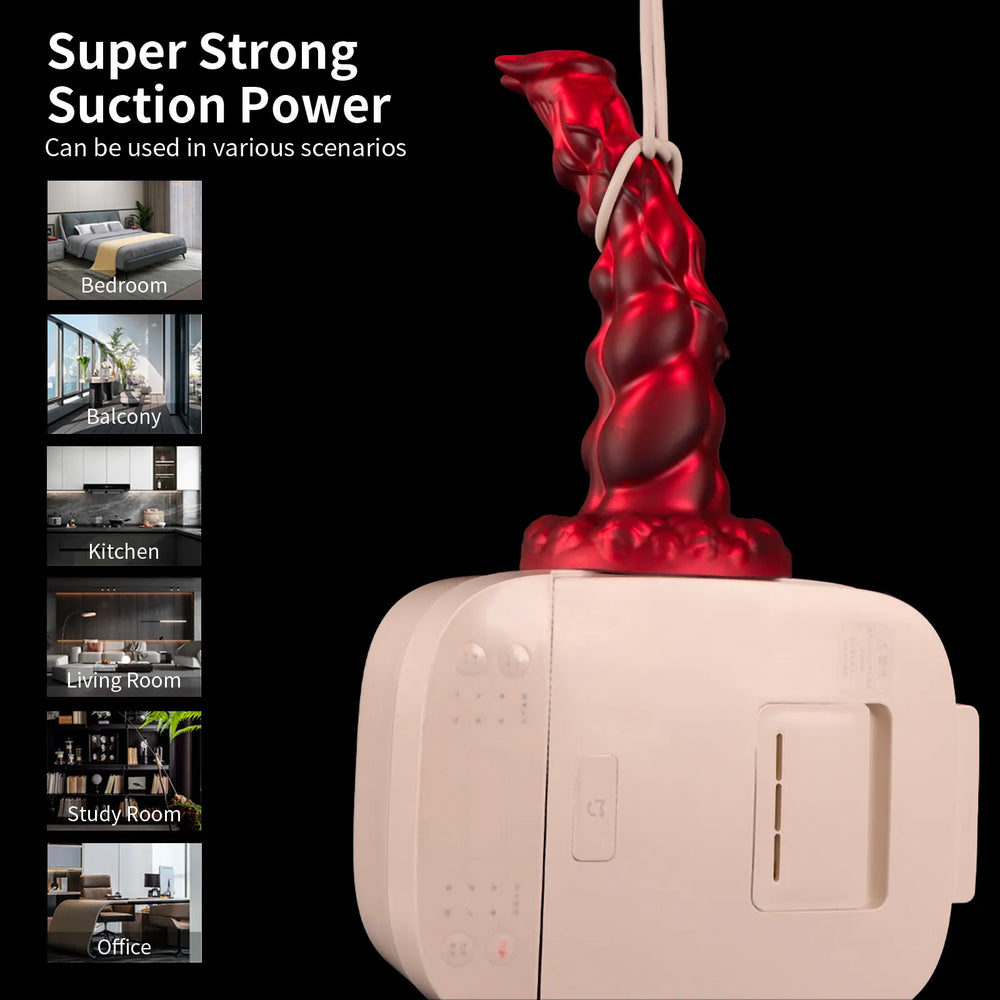 Large 12-inch multi-bulbous silicone fantasy toy with intricate dragon-inspired ridges