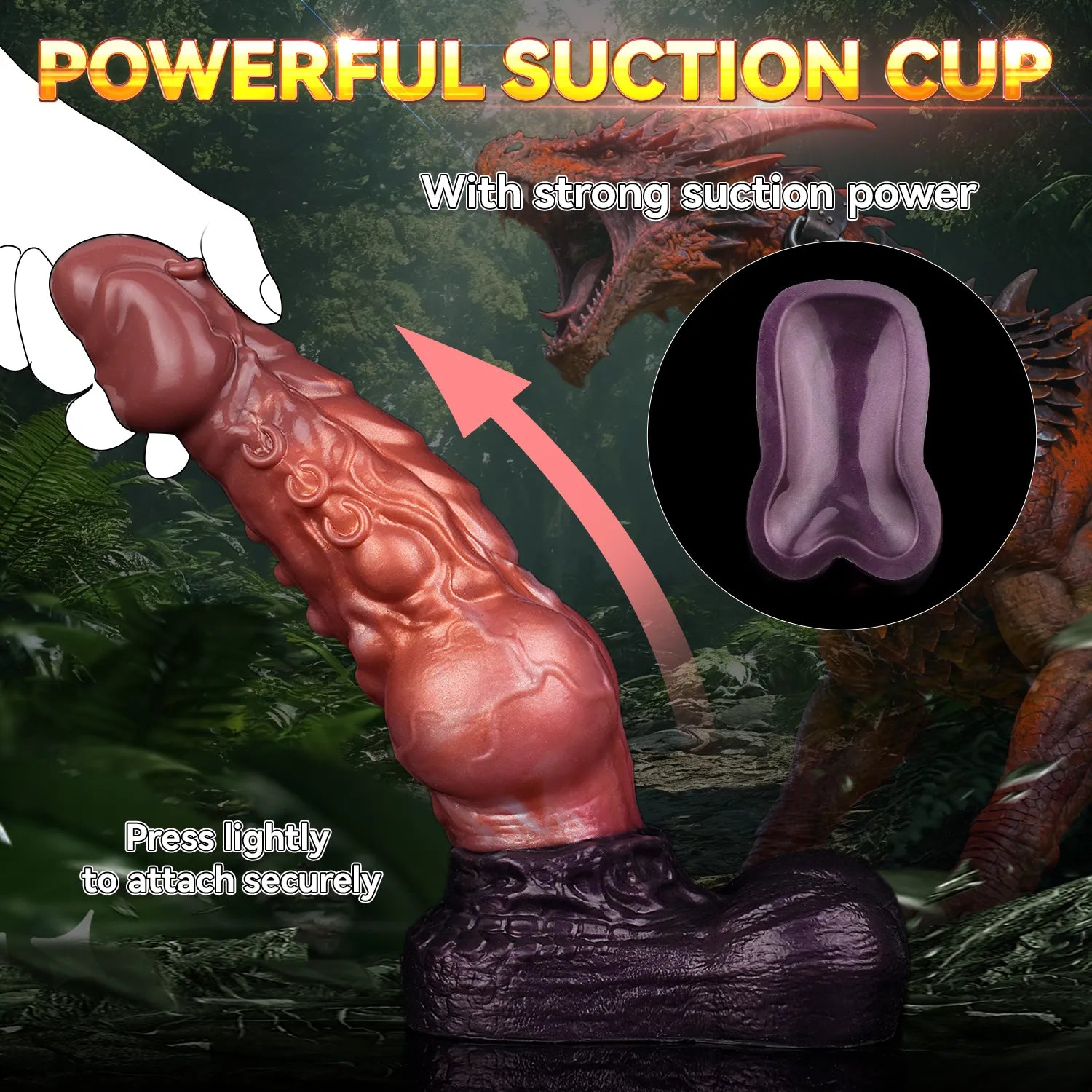 Heavy-textured extra large mythical reptile novelty item displaying a metallic peach-pink sheen on the body