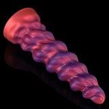 Fantasy alien adult toy featuring a stacked, tapered beaded design with deep ridges
