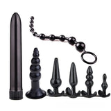 10 piece anal training kit with silicone plugs, beads, and textured shapes