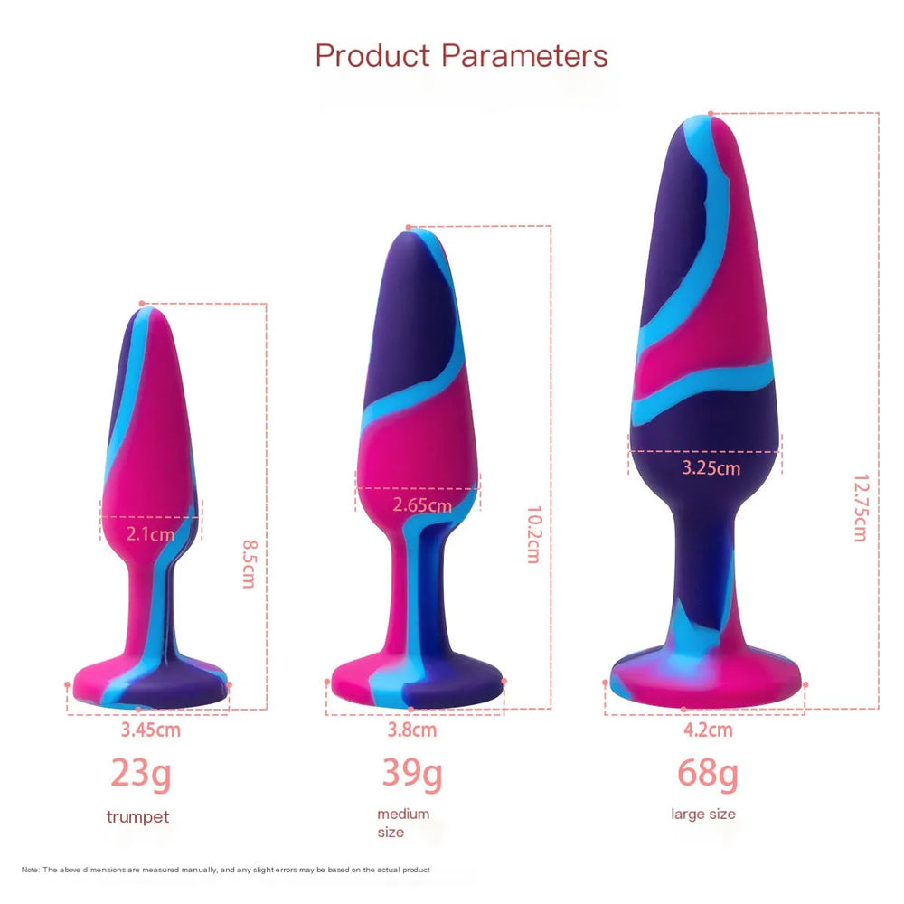Slim neck and wide flared base of the jeweled anal plug ensuring safe and comfortable wear