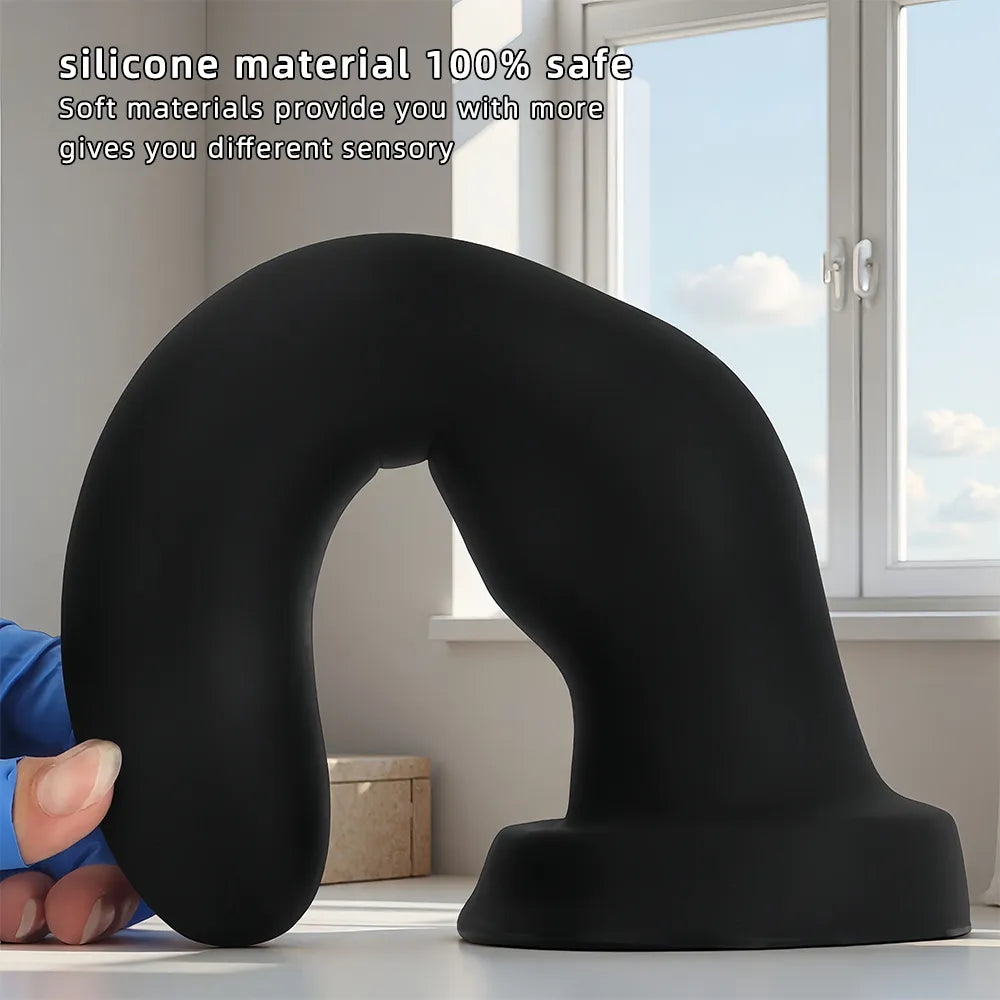 Small, medium, and large tapered curved butt plugs designed for progressive beginner-to-advanced anal training