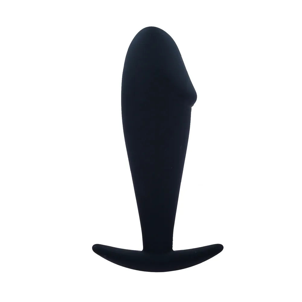 Variety of smooth and beaded black silicone anal plugs designed for progressive stretching
