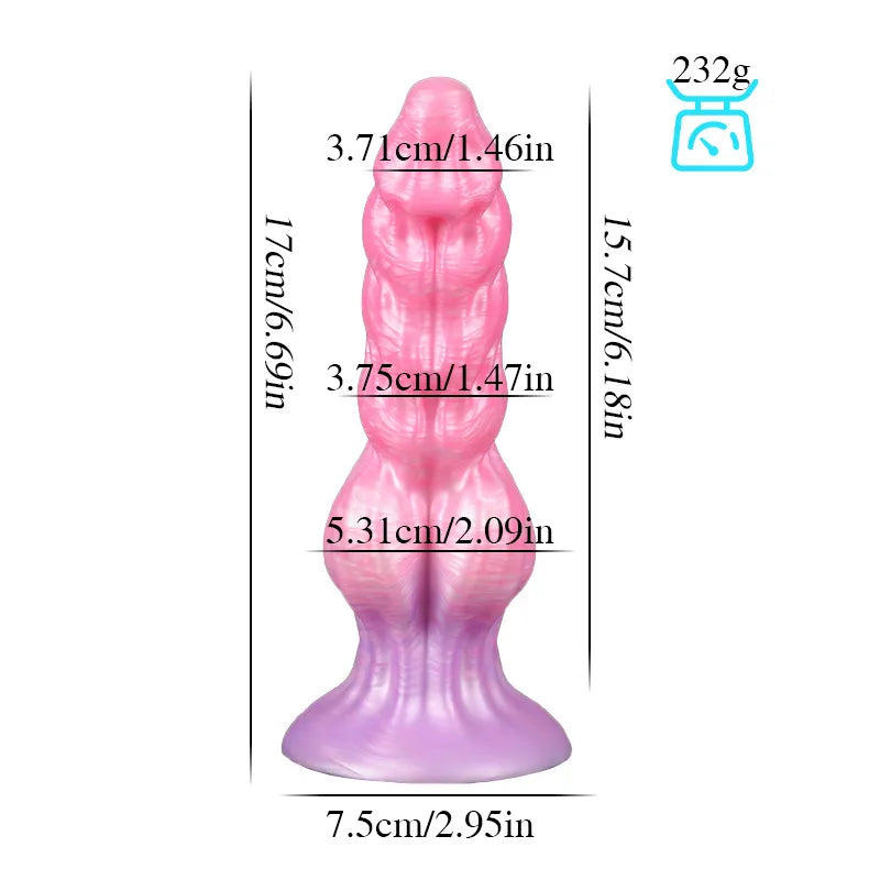 Smaug fantasy dildo collection in 6-inch size with detailed sizing and weight specifications