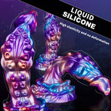 Tapered tip and smooth head design of the 7-inch mixed color tentacle dildo