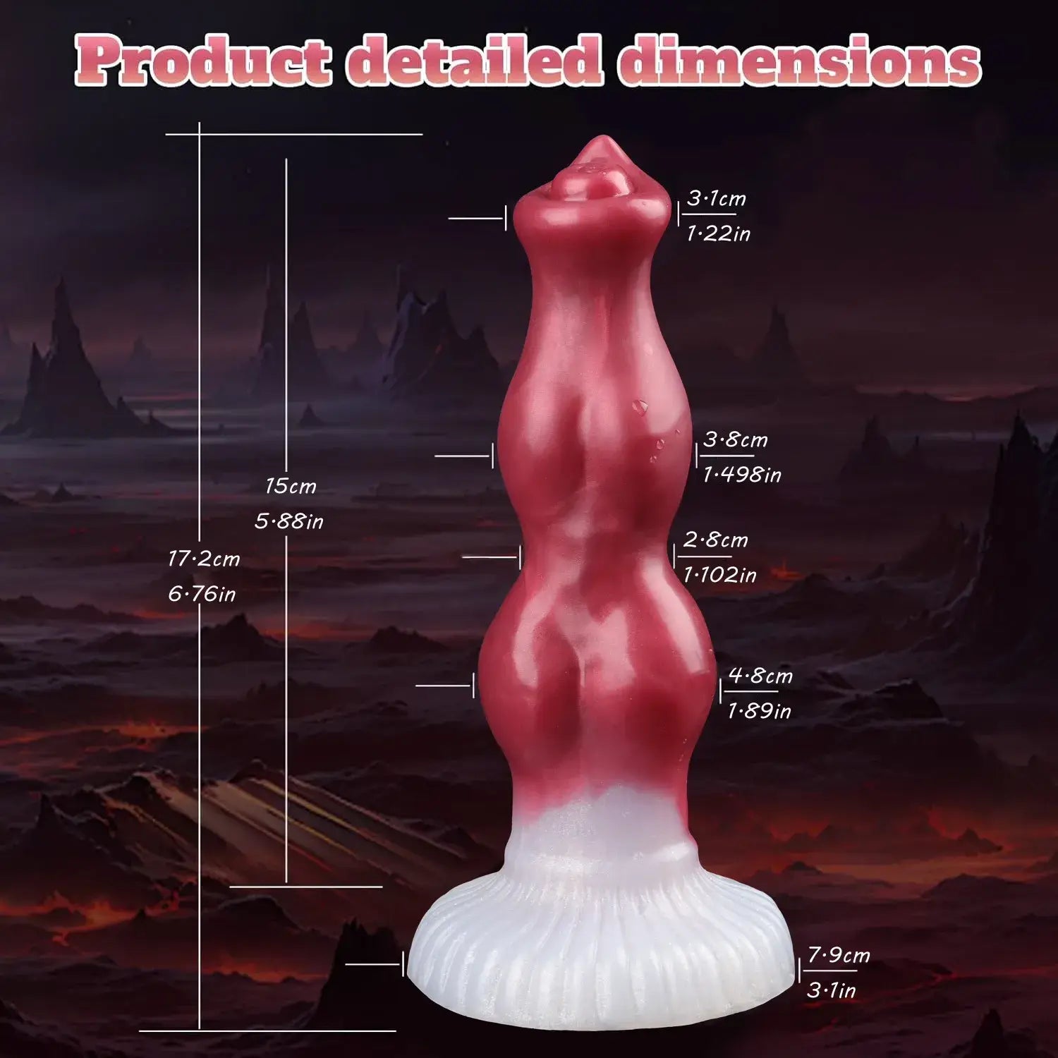 Premium 7-inch silicone novelty product, designed with a focus on balanced size, anatomical realism, and a high-contrast color scheme