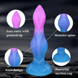 Fantasy aquatic-themed adult toy with a shimmering glitter finish and a unique bulbous midsection