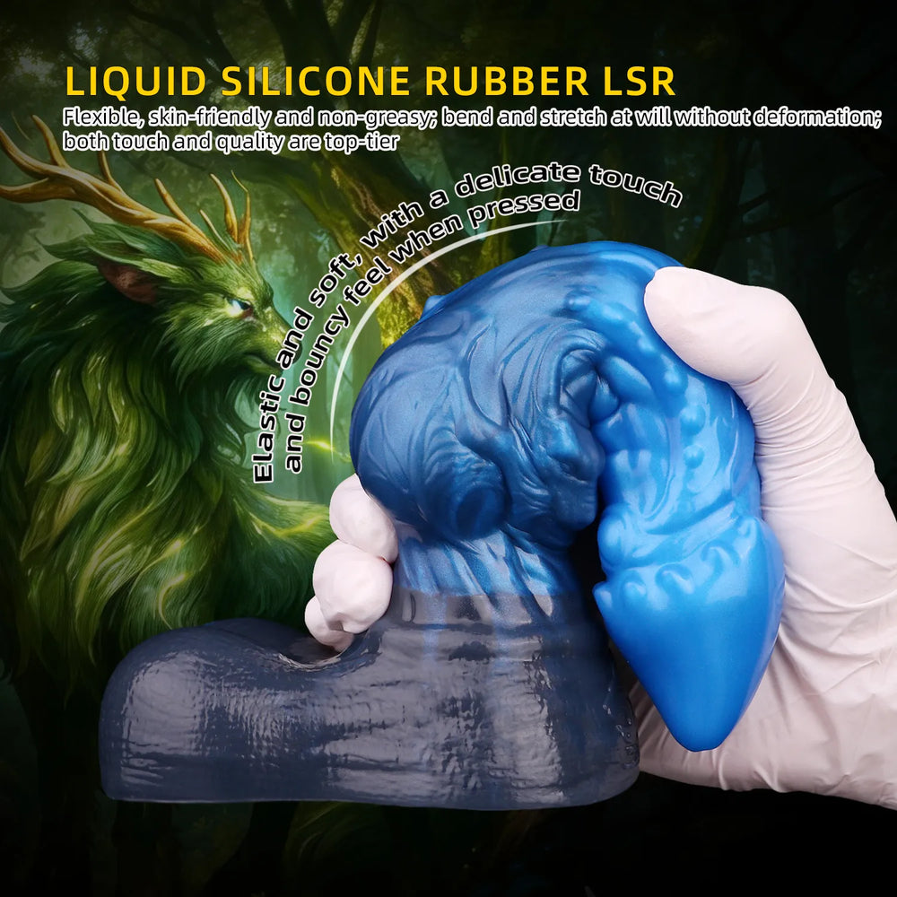 An 8-inch flexible body-safe silicone adult product with a dual-layer density core for a realistic yet firm feel