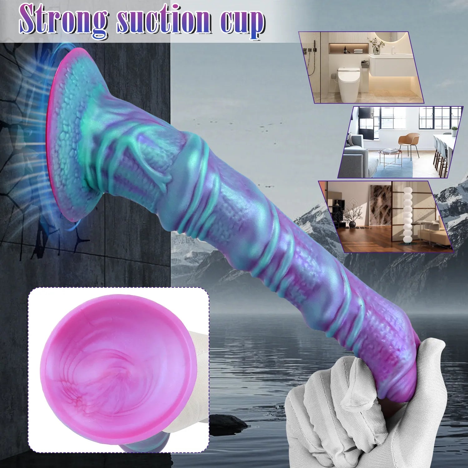 This 8-inch silicone dildo features a distinct spiraled design, crafted for a visually striking and satisfying tactile experience
