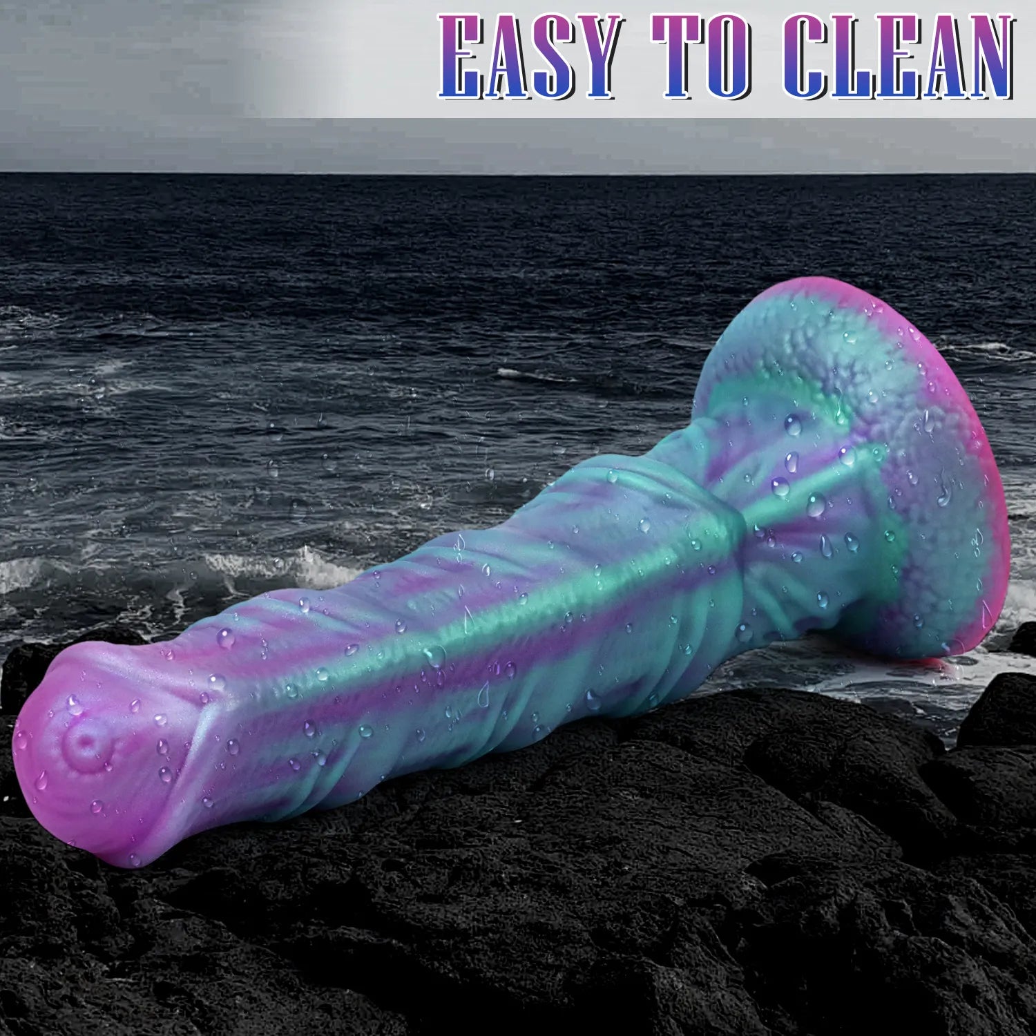 A high-quality 8-inch silicone novelty item, designed with a focus on artistic color blending and complex surface textures