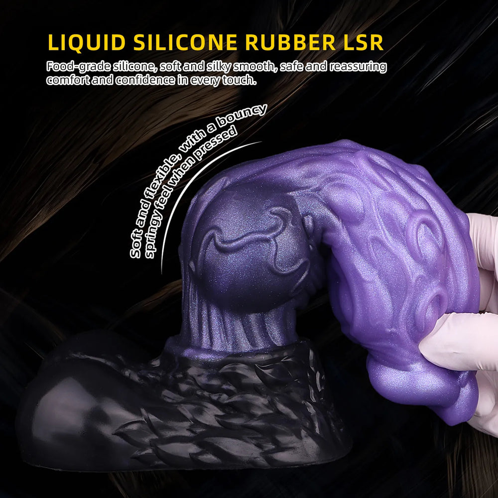 An 9-inch flexible body-safe silicone adult product with a dual-layer density core for a realistic yet firm feel