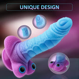 A premium 9-inch equine-style silicone dildo, showcasing a dark ombre color transition and structured ridges for enhanced sensation