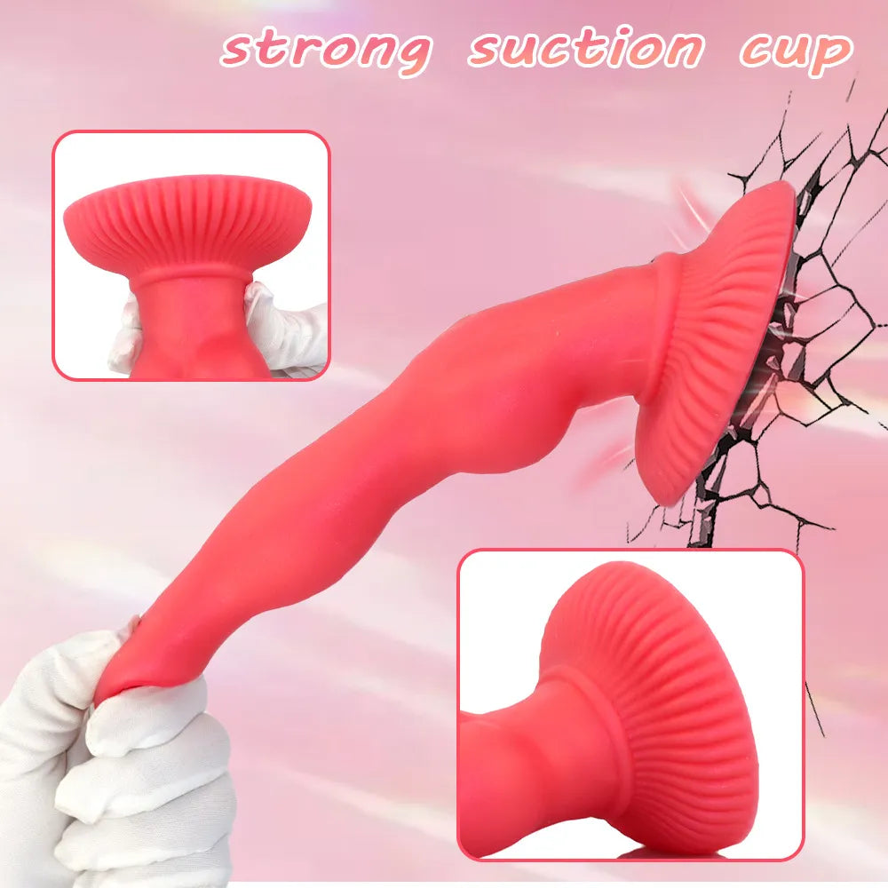 A high-quality 9-inch red silicone novelty item, designed with a focus on consistent color, durable material, and realistic geometry
