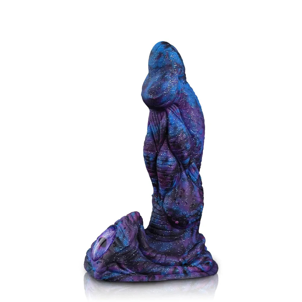 9-inch fantasy silicone dildo featuring a detailed alien design with a hypnotic staring eye