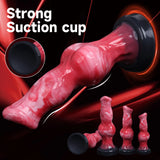 High-quality silicone dog-inspired toys with a marbled finish, displayed in a variety of sizes for diverse user preferences