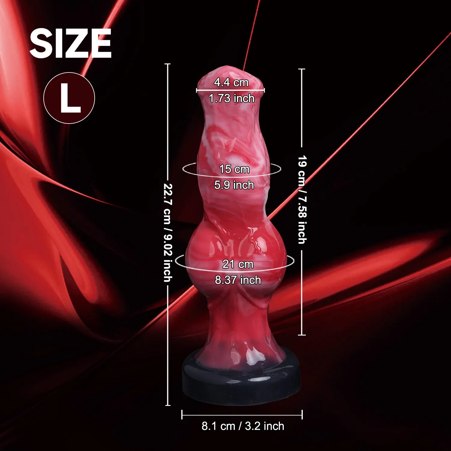 Detailed view of three red and white marble-textured silicone accessories, showcasing the intricate color blending and knot design