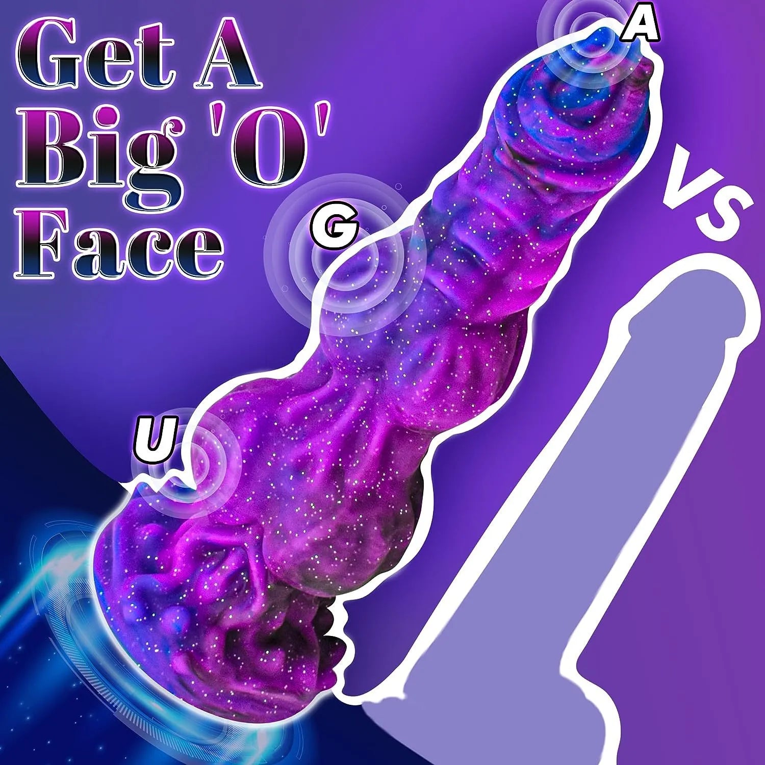 Heavy-textured mythical beast silicone novelty item displaying a galaxy-like sparkle finish