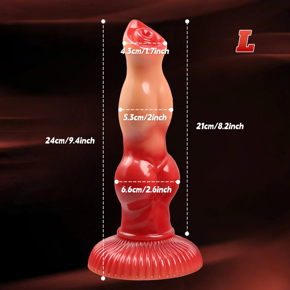 This 9-inch silicone dildo features a unique multi-knot silhouette, crafted for a realistic and satisfying tactile experience