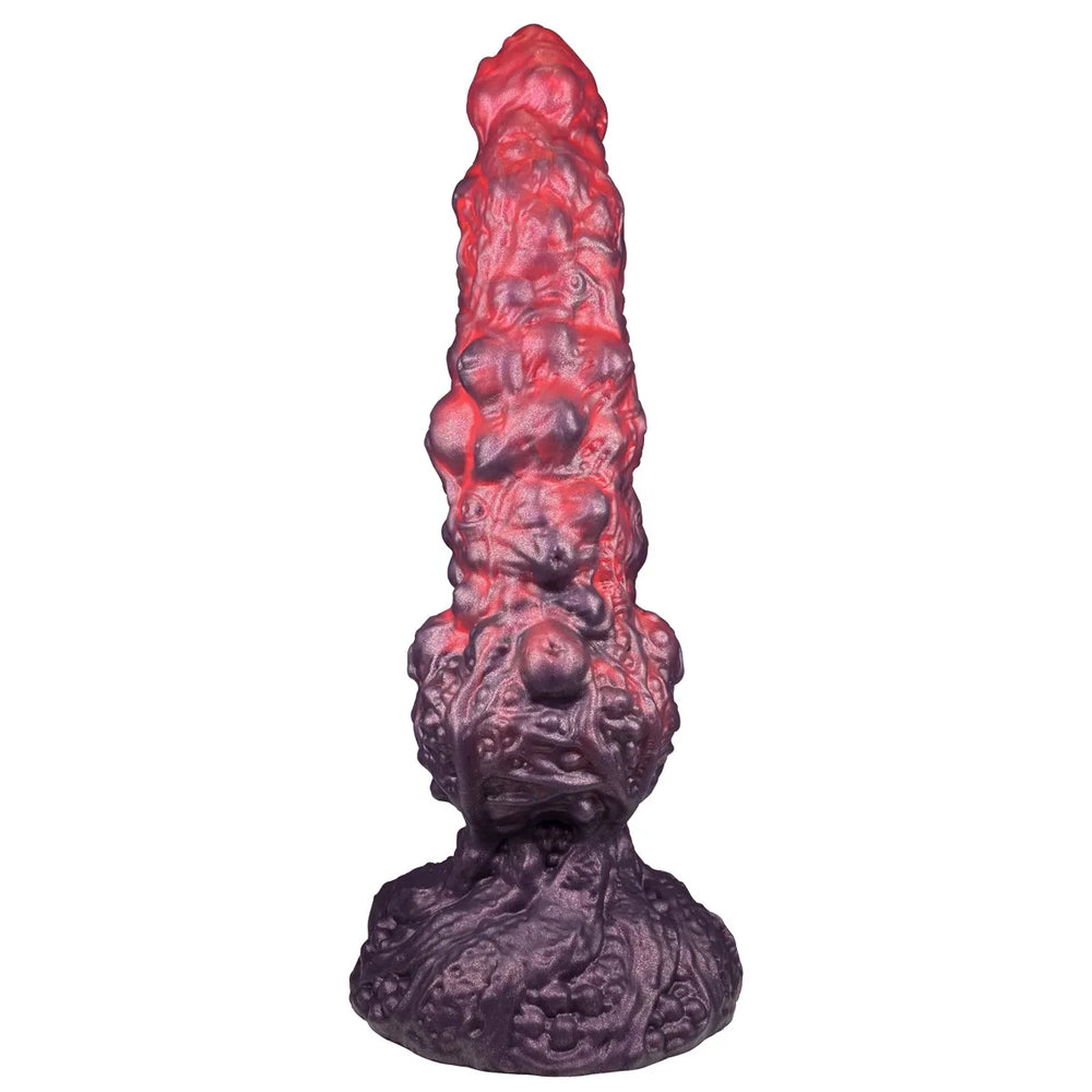 Fantasy horror-themed adult toy featuring a heavily textured shaft with pustule-like bumps