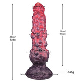 Close-up of a 9-inch biohazard inspired creature phallus showing detailed organic bubble textures