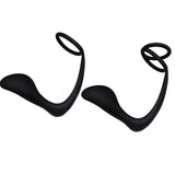A pair of black, flexible, curved body massagers in a sculptural, modern design