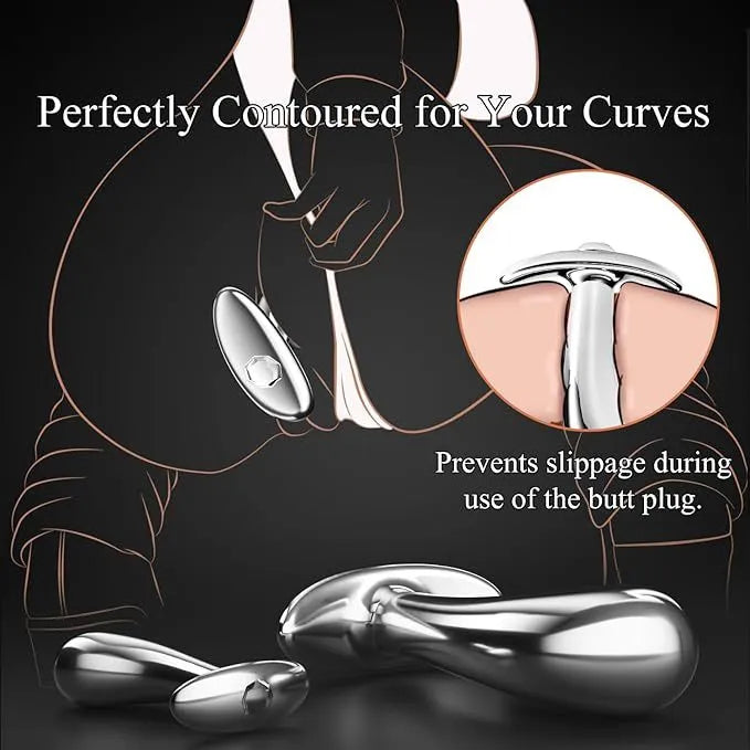Elegant 5-inch stainless steel butt plugs with sparkling purple gem handles