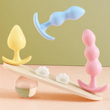 5-inch silicone insertables in yellow, blue, and pink pastel shades