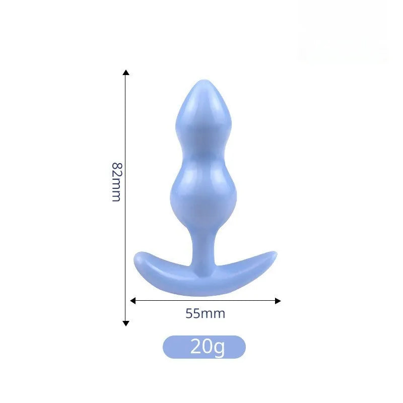 Cute 5-inch silicone butt plug collection featuring soft pastel color tones