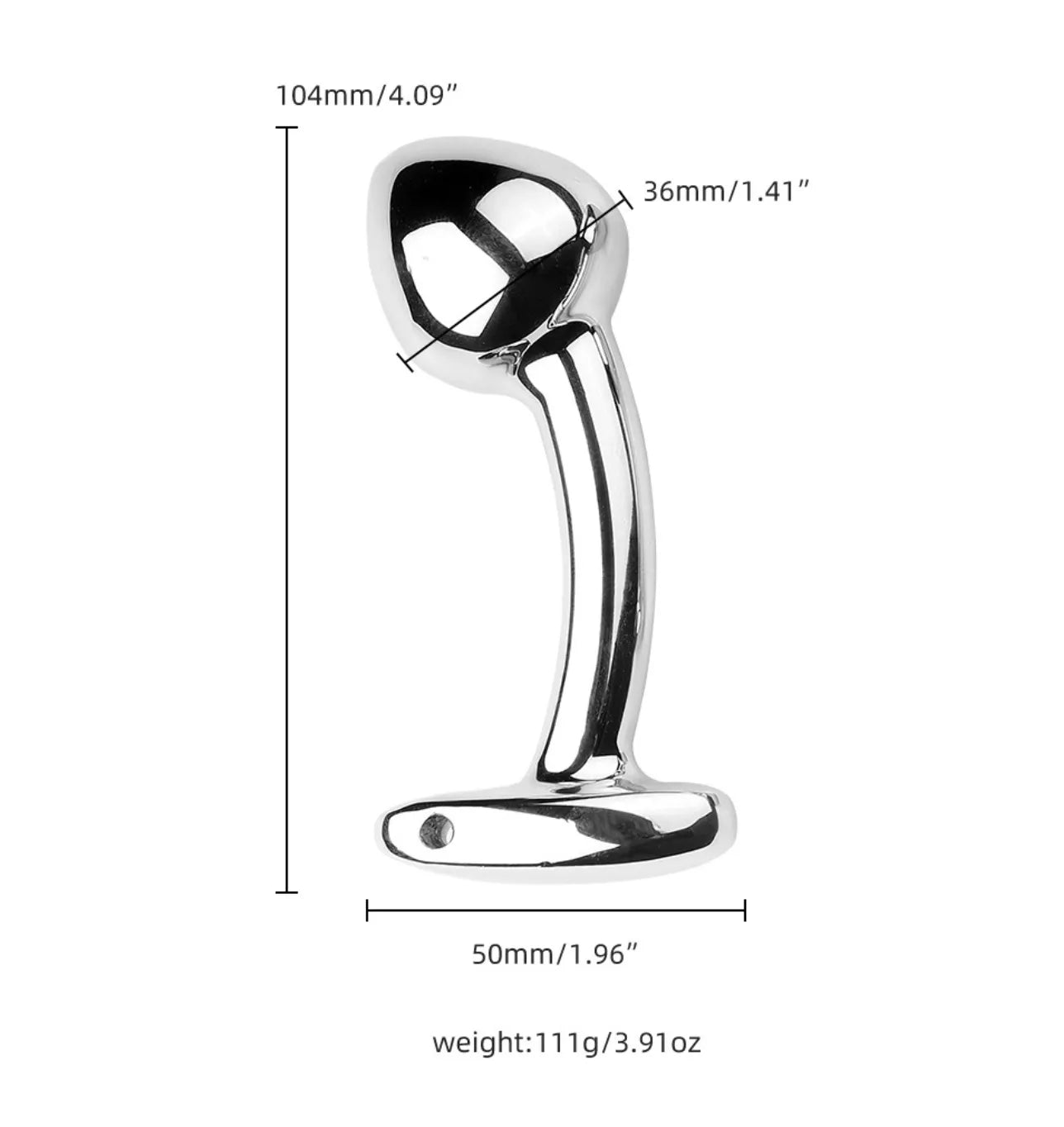 Sleek and heavy-duty metal intimate toys featuring a slim curved shaft for comfortable wear