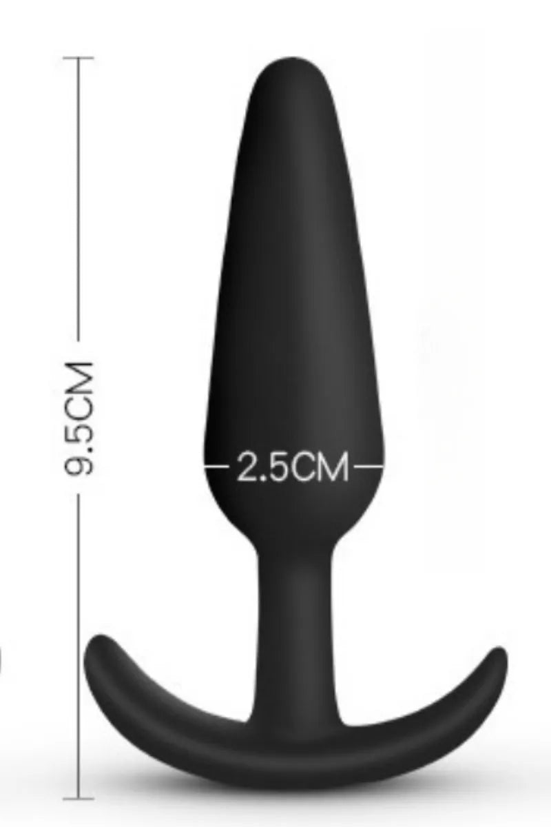 Versatile black silicone probe set featuring comfortable flared anchor bases