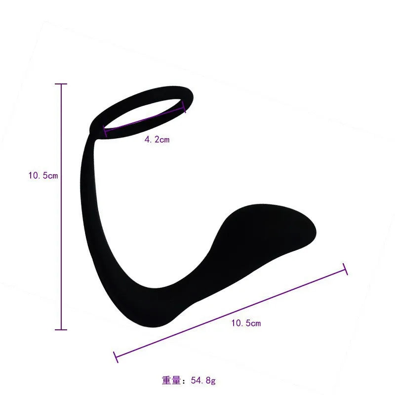 A set of two matte finish black intimate aids, featuring curves and a single loop