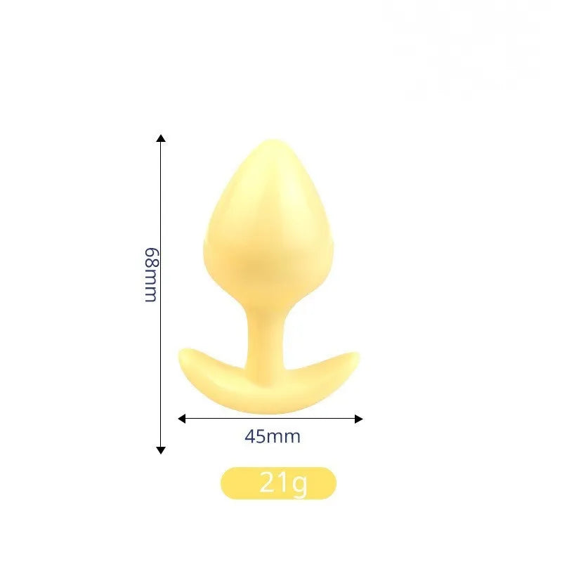Three-piece colorful silicone plug set in yellow, light blue, and soft pink